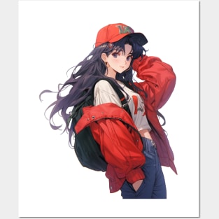 Misato Katsuragi Anime girl Illustration streetwear Posters and Art